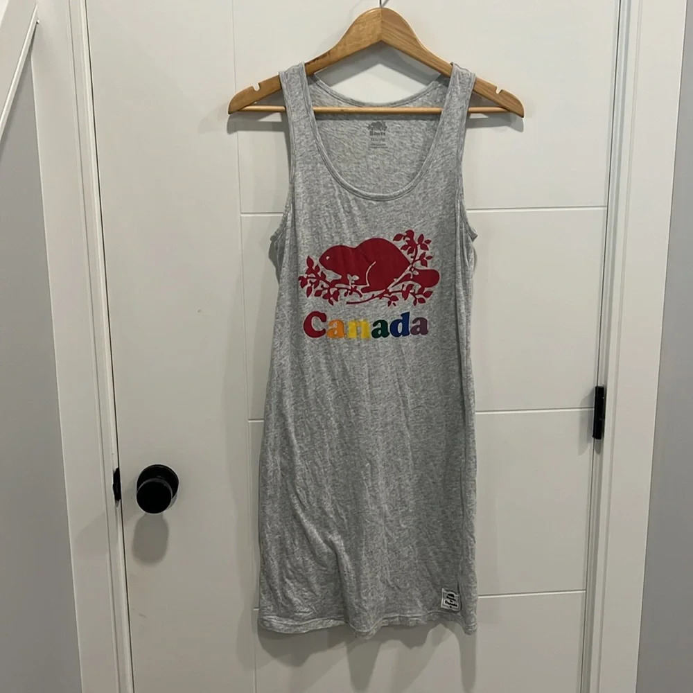 Roots gray  rainbow themed summer dress size XXS - Picture 2 of 9